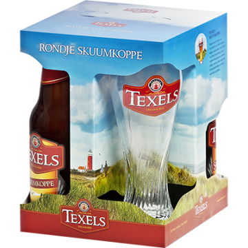 Biergeschenk Rondje Texels Skuumkoppe 3 flesjes + glas